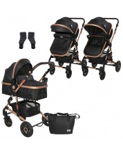 Детска количка Lorelli - Alba, Premium black + адаптори