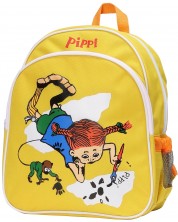 Раница за детска градина Pippi - Пипи Дългото чорапче рисува, жълта -1