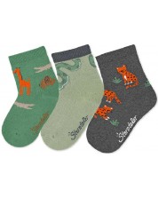 Детски чорапи Sterntaler - С животни, 19/22 размер, 12-24 месеца, 3 чифта -1
