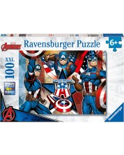 Детски пъзел Ravensburger от 100 XXL части - Капитан Америка -1