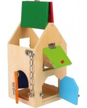 Детска дървена играчка Small Foot - Къща с ключалки -1
