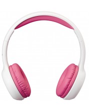 Детски слушалки Lenco - HP-010PK, розови/бели -1
