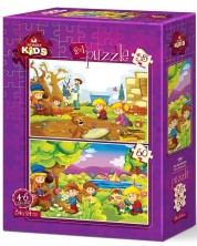 Детски пъзел Art Puzzle 2 в 1 - Малки градинари -1