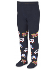 Детски памучен чорапогащник Sterntaler - С коли, 62 cm, 4-5 месеца -1