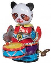 Детска играчка Goki - Метална панда с барабан, с навиващ се механизъм -1
