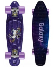 Детски скейтборд Qkids - Galaxy, лилав еднорог