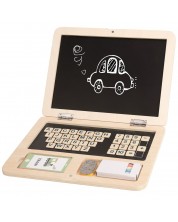 Детска игра Tooky Toy - Дървен лаптоп с активности -1