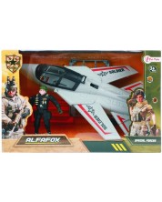 Детска играчка Toi Toys - Военен самолет Alphafox, със звук и светлина -1