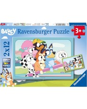 Детски пъзел Ravensburger от 2 x 12 части - Забавление с Блуи -1