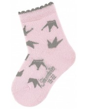 Детски чорапи Sterntaler - С коронки, 17/18 размер, 6-12 месеца, розови
