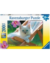 Детски пъзел Ravensburger от 200 XXL части - Бяло коте -1