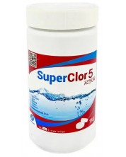Дезинфектант за басейни Aquatics - SuperClor 5 Actions, 1 kg (20 гр. таблетка) -1