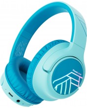 Детски слушалки с микрофон PowerLocus - Bobo, безжични, сини -1