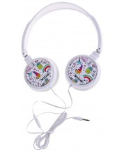 Детски слушалки с микрофон I-Total - Unicorn Collection 11107, бели -1