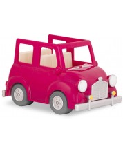 Детска играчка Battat Li'l Woodzeez - Кола, розова, с куфарче -1