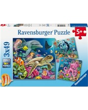 Детски пъзел Ravensburger 3 x 49 части - Под водата