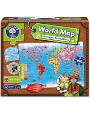 Детски пъзел Orchard Toys - Карта на света, 150 части -1