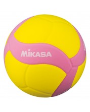 Детска волейболна топка Mikasa - VS220W, размер 5, жълта/розова