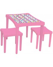 Детска маса с два стола Pilsan, розова -1
