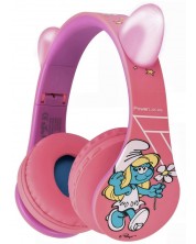 Детски слушалки PowerLocus - P1 Smurf, безжични, розови -1