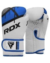 Детски боксови ръкавици RDX - J7, 6 oz, бели/сини