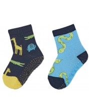 Детски чорапи със силиконова подметка Sterntaler - 17/18 размер, 6-12 месеца, 2 чифта -1