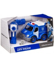 Детски комплект Raya Toys - Полицейски бус City Policе, сглобяем -1