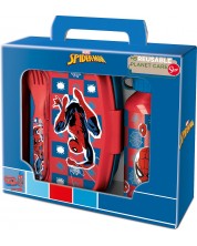 Детски комплект Stor Spider-Man - Бутилка, кутия за храна и прибори