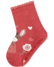 Детски чорапи със силиконова подметка Sterntaler - С магаренце, 23/24, 2-3 години, червени -1