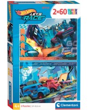 Детски пъзел Clementoni от 2 x 60 части - Hot Wheels -1