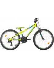 Детски велосипед със скорости SPRINT - Hat Trick, 24", 380 mm, зелен -1