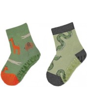 Чорапи със силиконова подметка Sterntaler - С животни, 19/20 размер, 12-18 месеца, 2 чифта