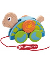 Детска дървена играчка за дърпане Viga - Костенурка -1