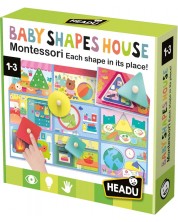 Детска игра Headu Montessori - Бебешка къща от разноцветни форми -1