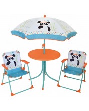 Детски градински комплект Fun House - Маса със столчета и чадър, Панда -1