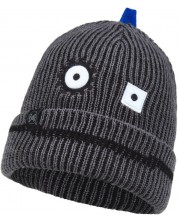 Детска шапка BUFF - Knitted hat Funn robot, сива -1