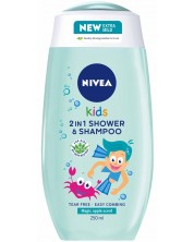 Nivea Kids Детски душ гел и шампоан 2 в 1, 250 ml -1