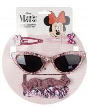 Детски комплект Cerda - Аксесоари за коса и слънчеви очила, Minnie