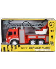 Детска играчка Moni Toys - Пожарен камион с кран и помпа, 1:16