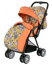 Детска количка 2 в 1 Zooper - Salsa, Оранжева, на цветя -1