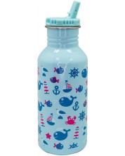 Детска бутилка със сламка Nerthus - Океан, 500 ml -1