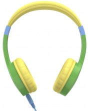 Детски слушалки с микрофон Hama - Kids Guard, зелени/жълти -1