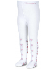 Детски памучен чорапогащник Sterntaler - На розови сърца, 62 cm, 3-4 месеца -1
