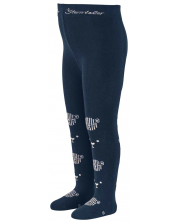 Детски памучен чорапогащник Sterntaler - 122/128 cm, 5-6 години, тъмносин -1