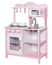 Детска дървена кухня Ginger Home - С аксесоари, розова -1