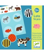 Детска игра лото Djeco - Пера и козина, 16 части -1