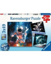 Детски пъзел Ravensburger 3 x 49 части - Космическо пространство