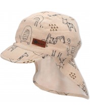 Детска лятна шапка с UV 50+ защита Sterntaler - С животни, 49 cm, 12-18 месеца, бежова