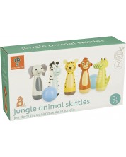 Детски дървен боулинг Orange Tree Toys - Животните от джунглата -1