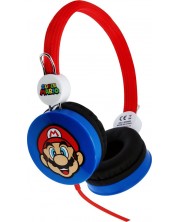 Детски слушалки OTL Technologies - Core Super Mario, сини/червени -1